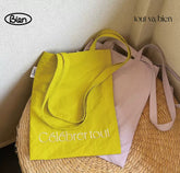Long Strap Water-Resistant Slightly Wrinkled Fabric Bag