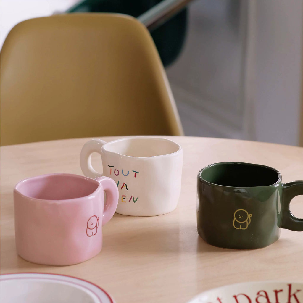 [Don’t make trouble bien] Ceramic cup mug coffee cup milk cup water cup student office new bone china cup