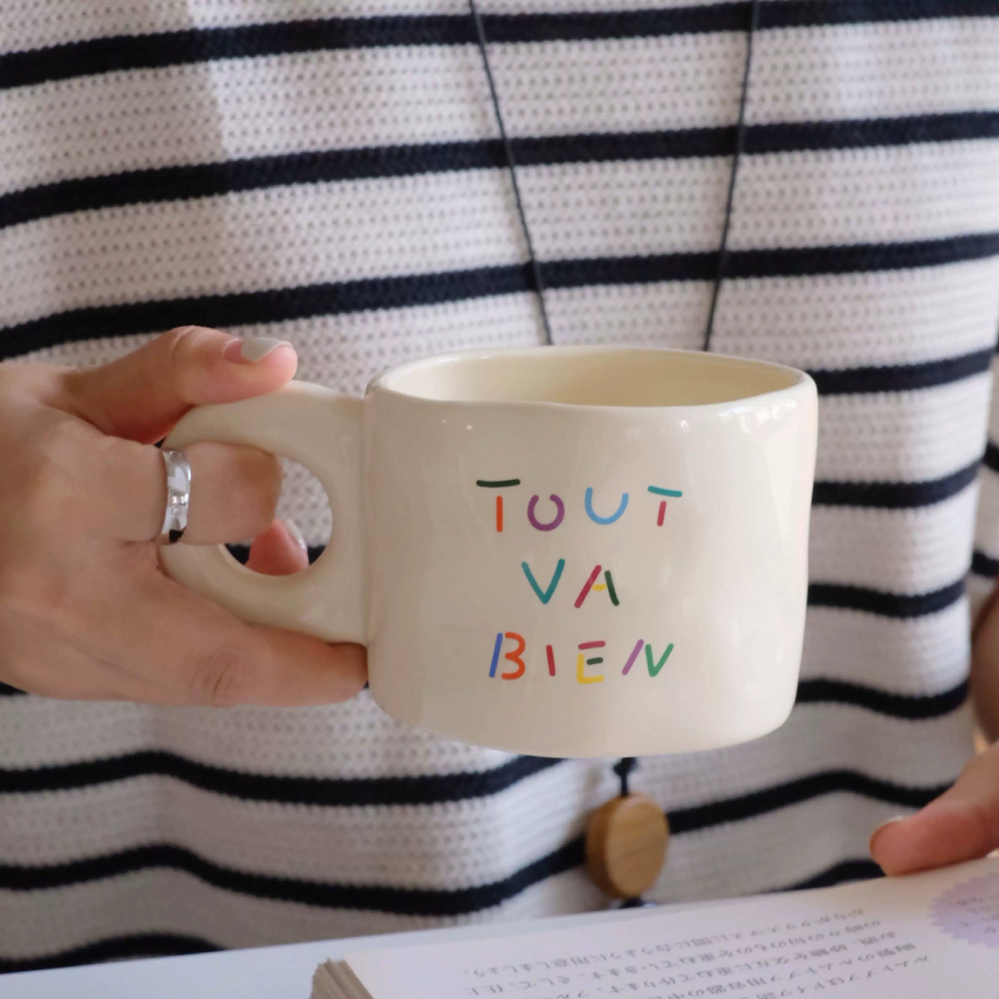 [Don’t make trouble bien] Ceramic cup mug coffee cup milk cup water cup student office new bone china cup Secondary image