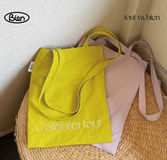 Long Strap Water-Resistant Slightly Wrinkled Fabric Bag