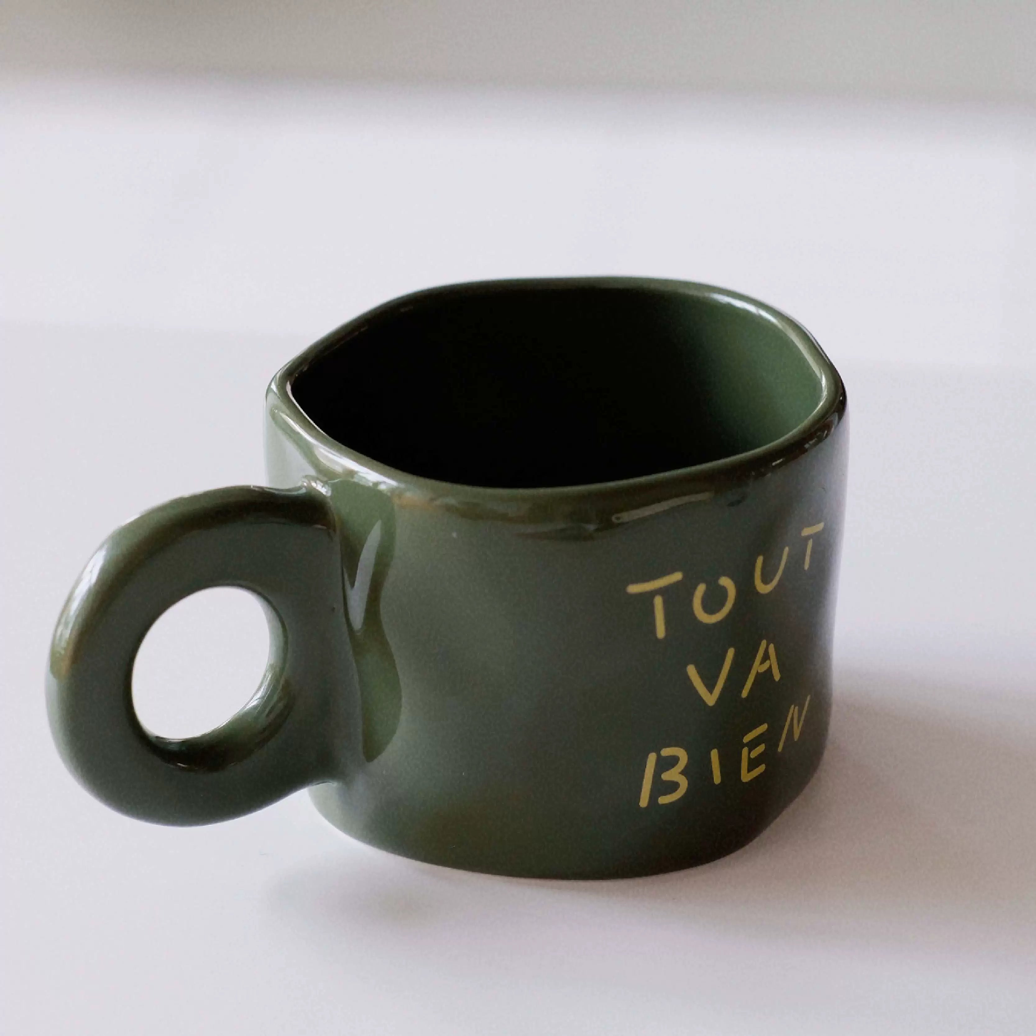 [Don’t make trouble bien] Ceramic cup mug coffee cup milk cup water cup student office new bone china cup